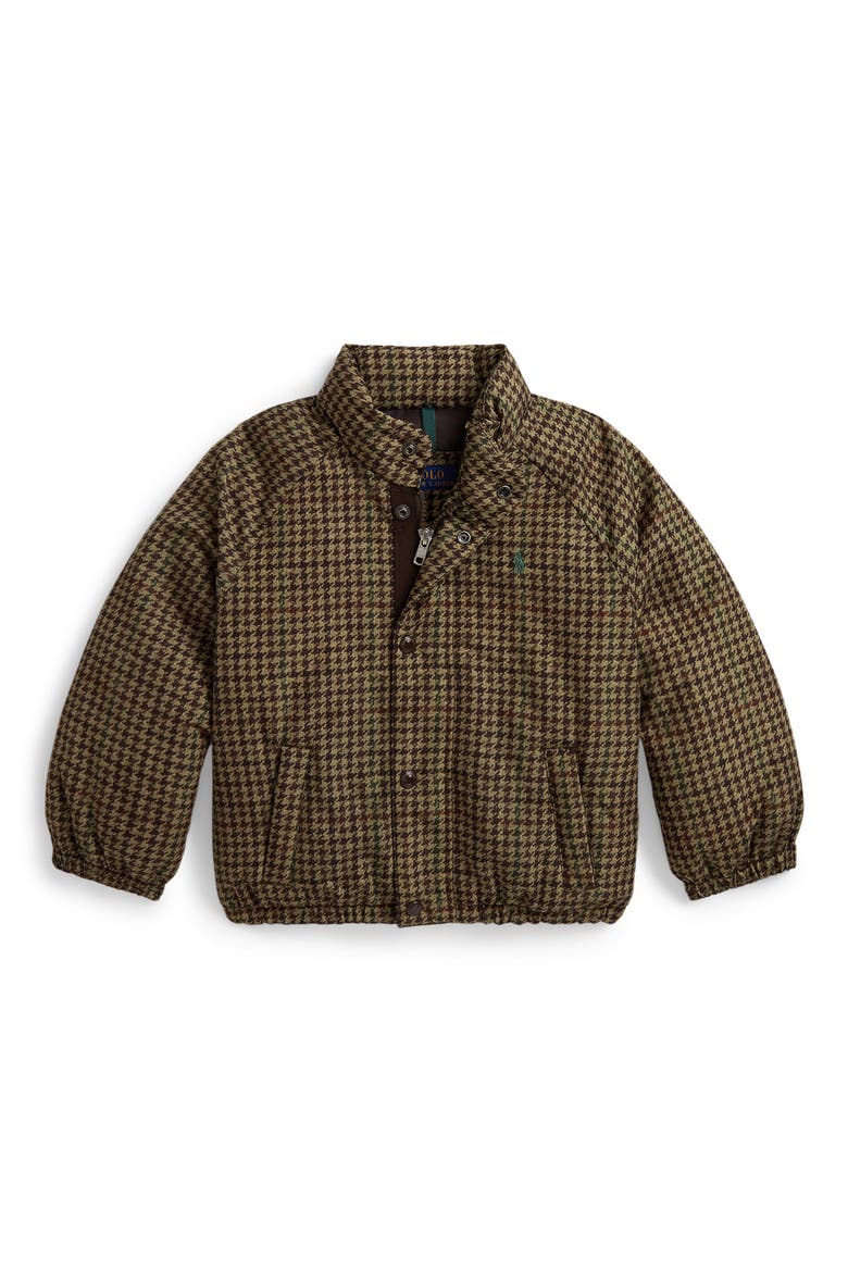Kids' Down & Feather Fill Printed Bomber Jacket, Main, color, PRINTED TWEED