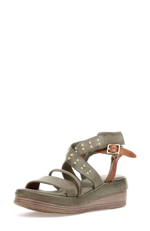 As98 A.s.98 Shiloh Studded Wedge Sandal In Olive