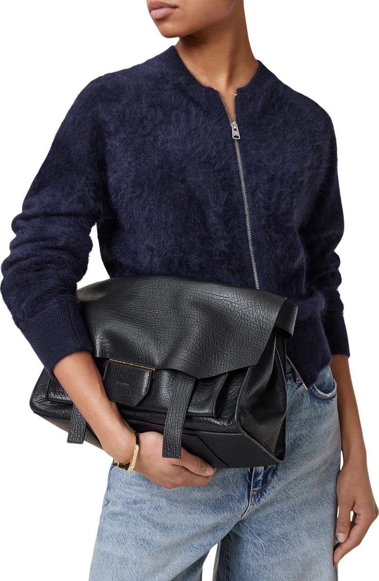 AllSaints Ursa Leather Satchel, Alternate, color,