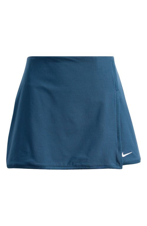 Nike Women's Victory Dri-fit Straight Tennis Skirt In Armory Navy/white