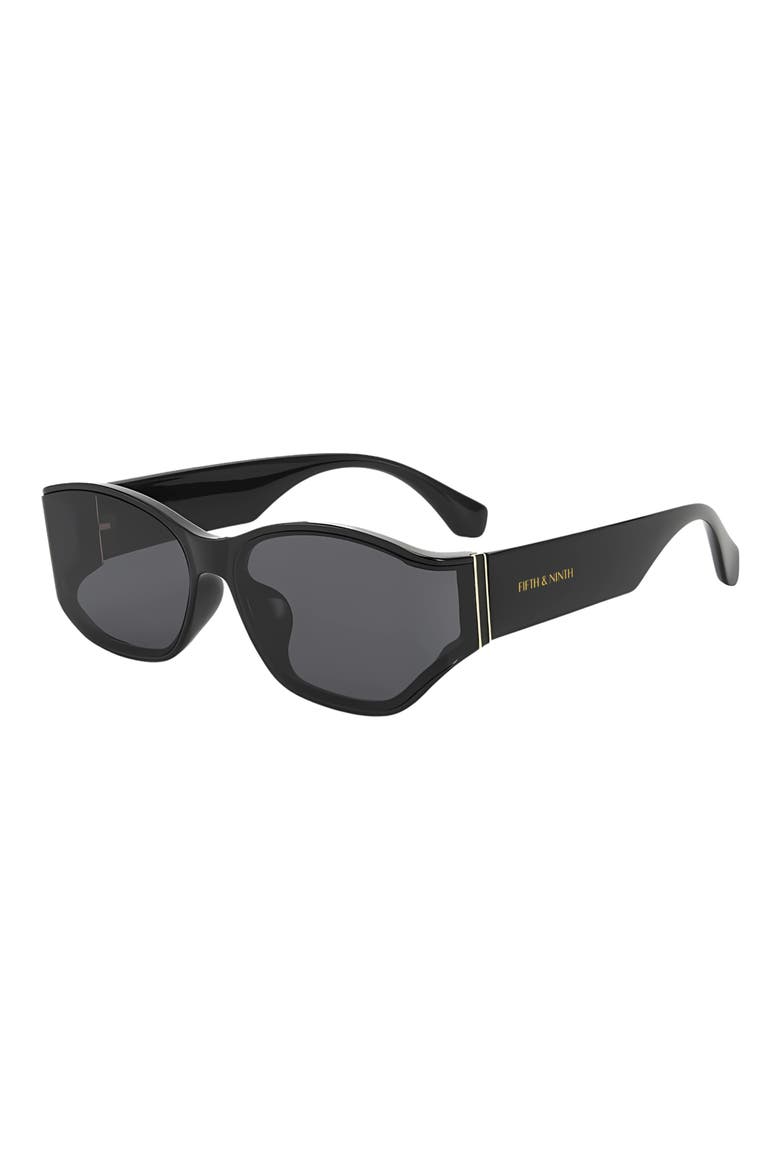 Ember 60mm Oval Sunglasses, Alternate, color, BLACK/ BLACK