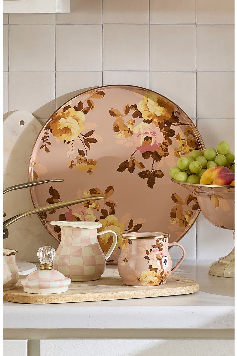 Wild Rose Mauve Round Tray, Alternate, color, MAUVE