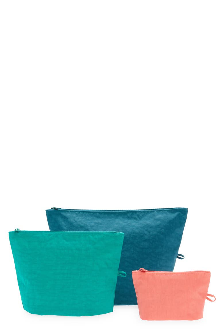 Go Set of 3 Nylon Zip Pouches, Main, color, WATERMELON SLICE