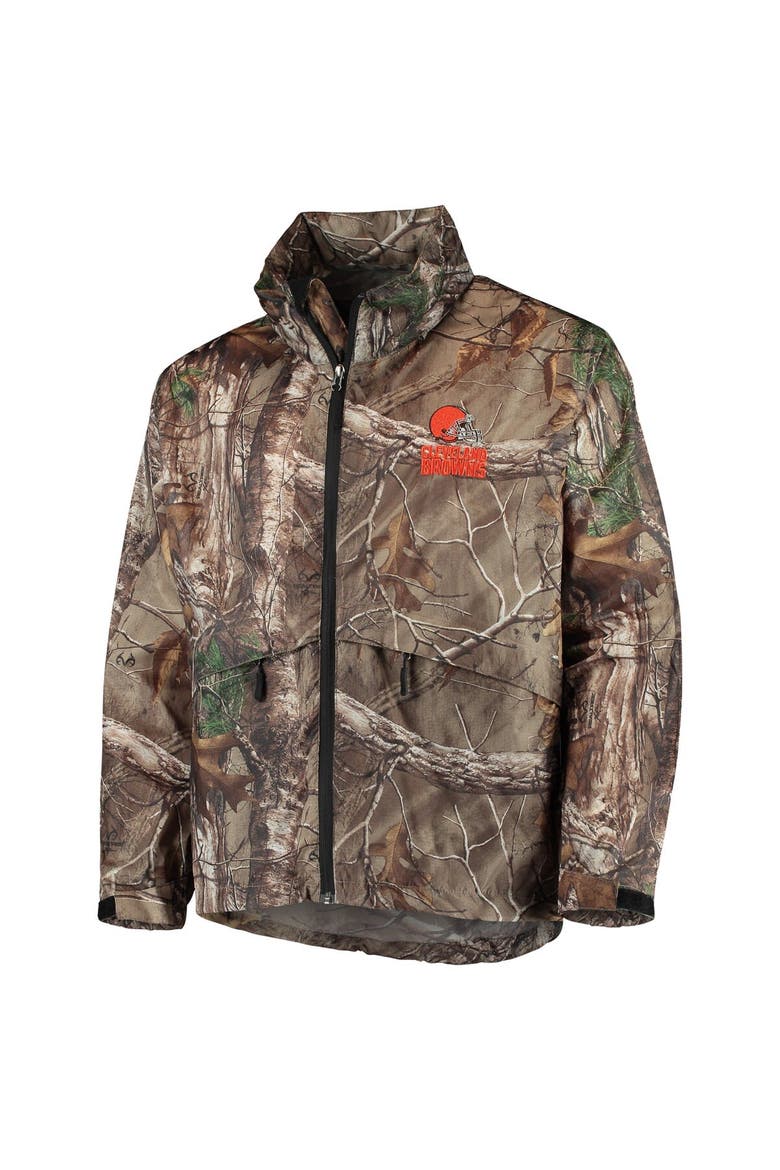 Men's Dunbrooke Realtree Camo Cleveland Browns Circle Sportsman Waterproof Packable Full-Zip Jacket, Alternate, color, Realtree Camo