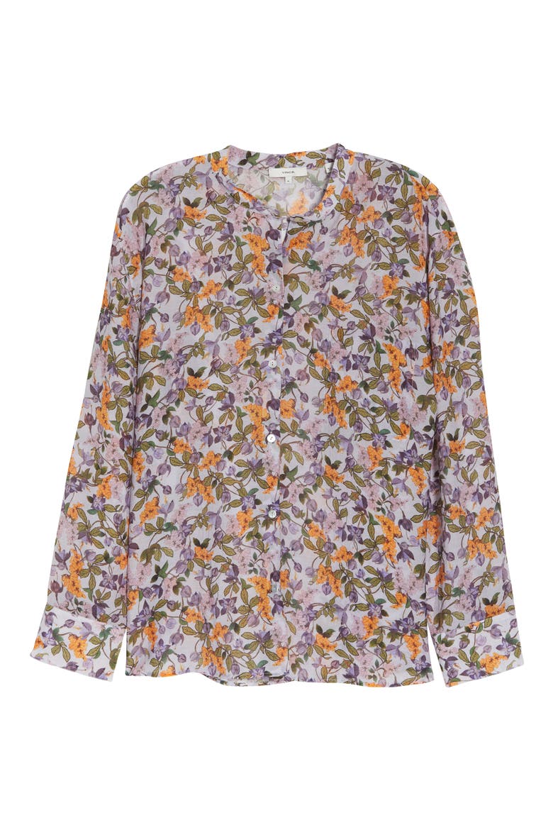 Wisteria Vine Button-Up Blouse, Alternate, color, VIOLETTA
