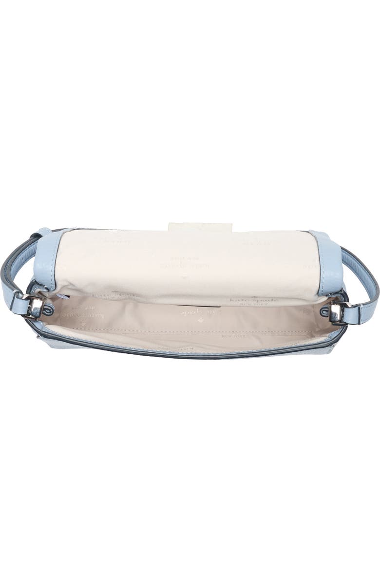 Kate Spade New York leila pebble leather mini flap bag, Alternate, color, Muted Blue