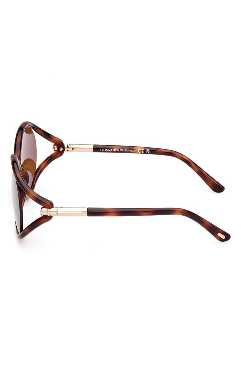 TOM FORD Melody 59mm Round Sunglasses, Alternate, color, Shiny Blonde Havana / Brown