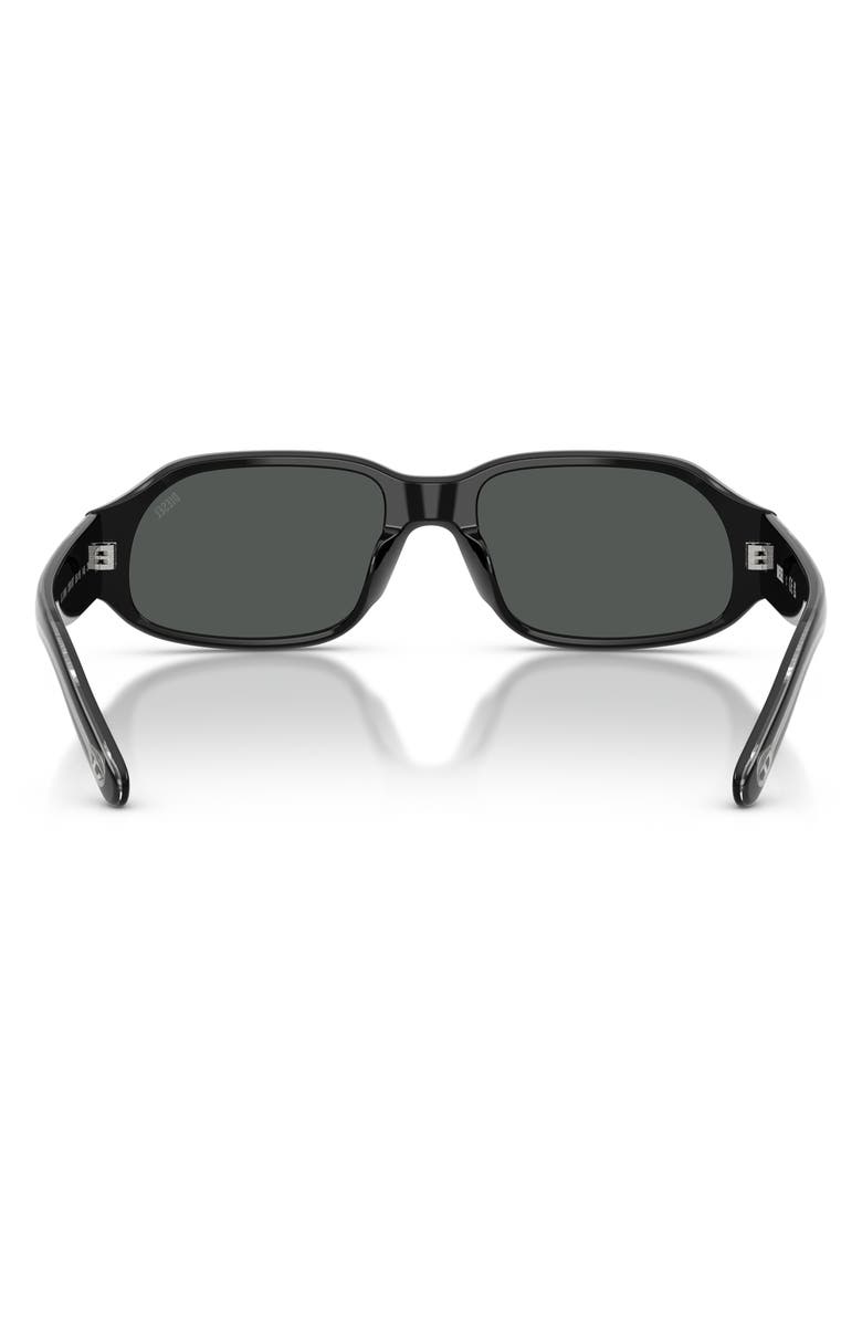 DIESEL<sup>®</sup> 55mm Oval Sunglasses, Alternate, color, Solid Black / Solid Black