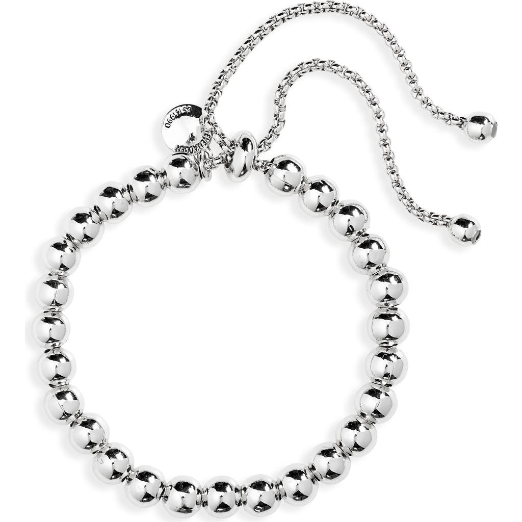 Steve Madden Gender Inclusive Metal Beaded Friendship Bracelet In Rhodium