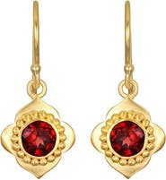 Satya Jewelry Strong Heart Garnet Drop Earrings