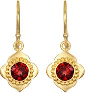 Satya Jewelry Strong Heart Garnet Drop Earrings