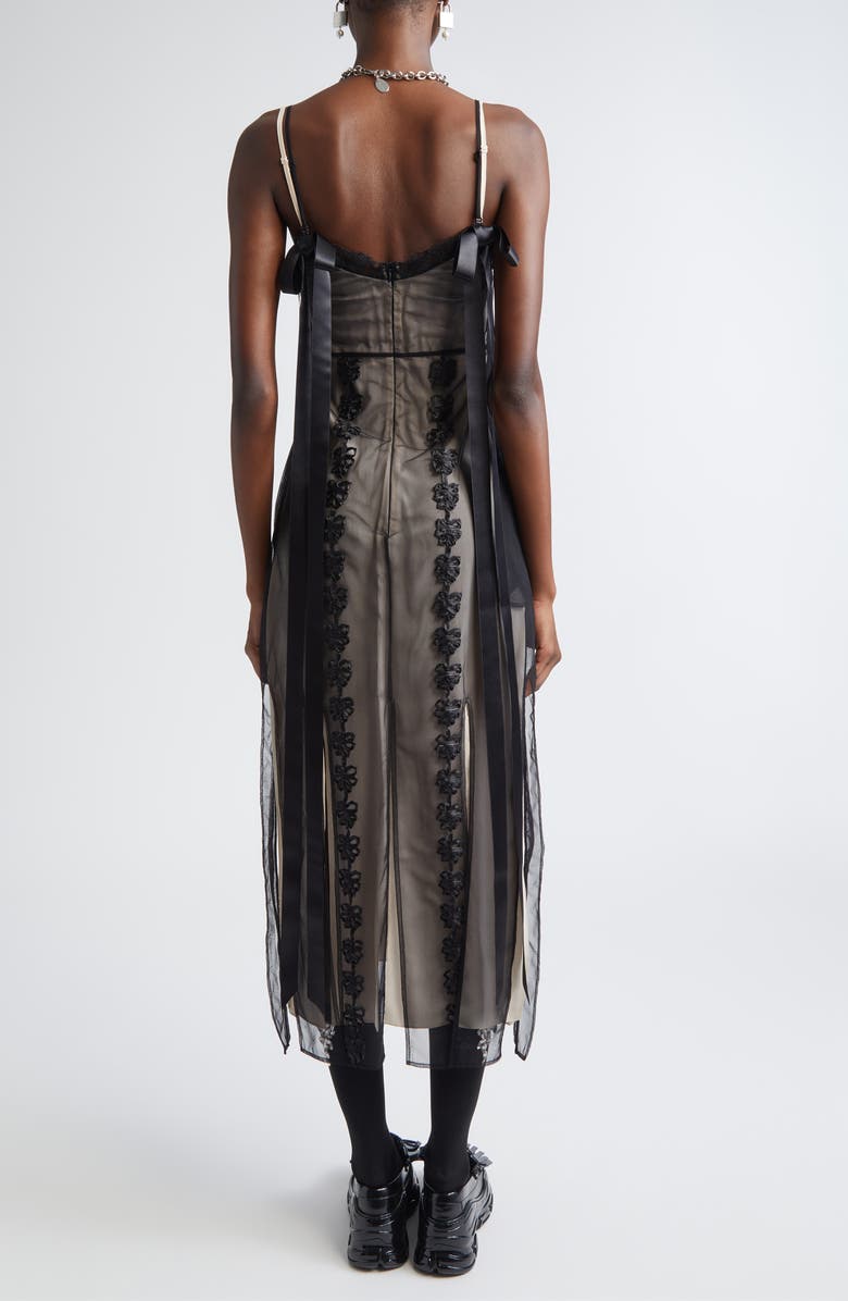 Simone Rocha Layered Ribbon Daisy Chain Multi Slit Slipdress, Alternate, color,