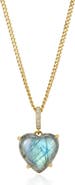 st. Moran 14k Gold Plated Heart Labradorite Pendant Necklace