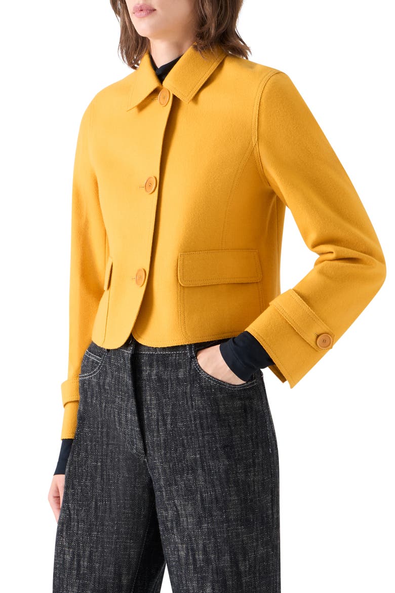 Wool Blend Boxy Jacket, Alternate, color, SAFFRON