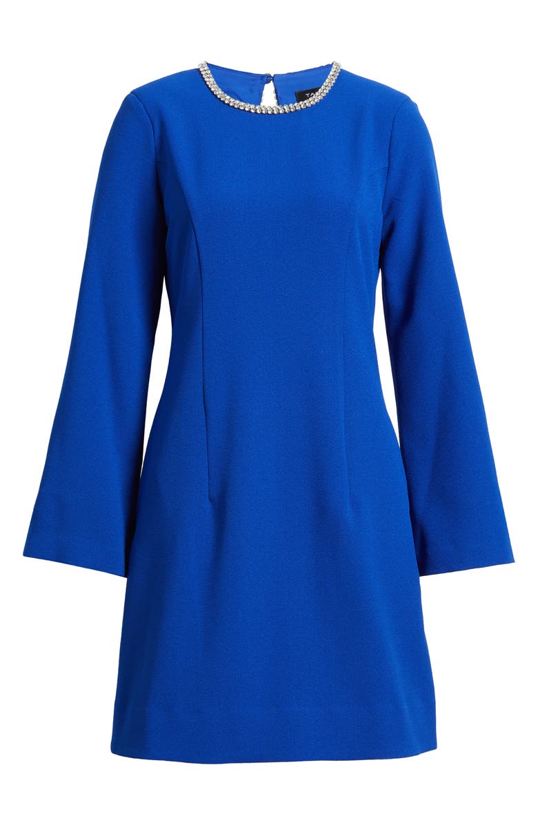 Tahari ASL Rhinestone Trim Long Sleeve Sheath Dress, Alternate, color,