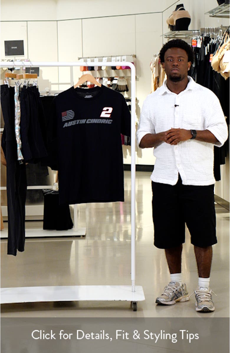 Men's Team Penske Black Austin Cindric 2023 #2 American Flag T-Shirt, sales video thumbnail