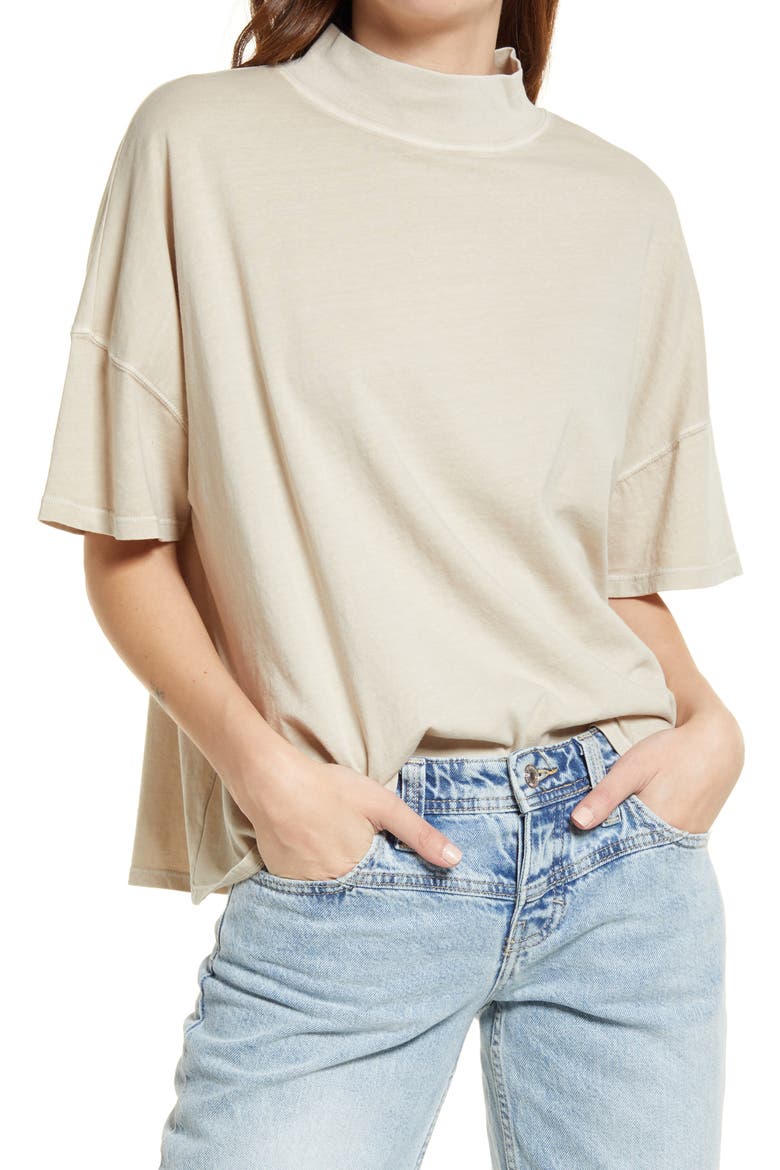 We the Free Fearless Mock Neck Top, Main, color, QUILL