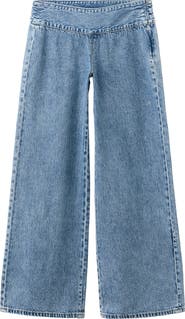 MANGO TEEN Low Rise Wide Leg Jeans