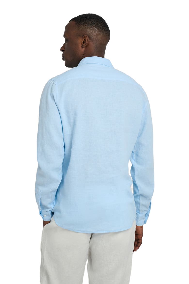 Standard Long Sleeve Linen Shirt, Alternate, color, COOL BLUE
