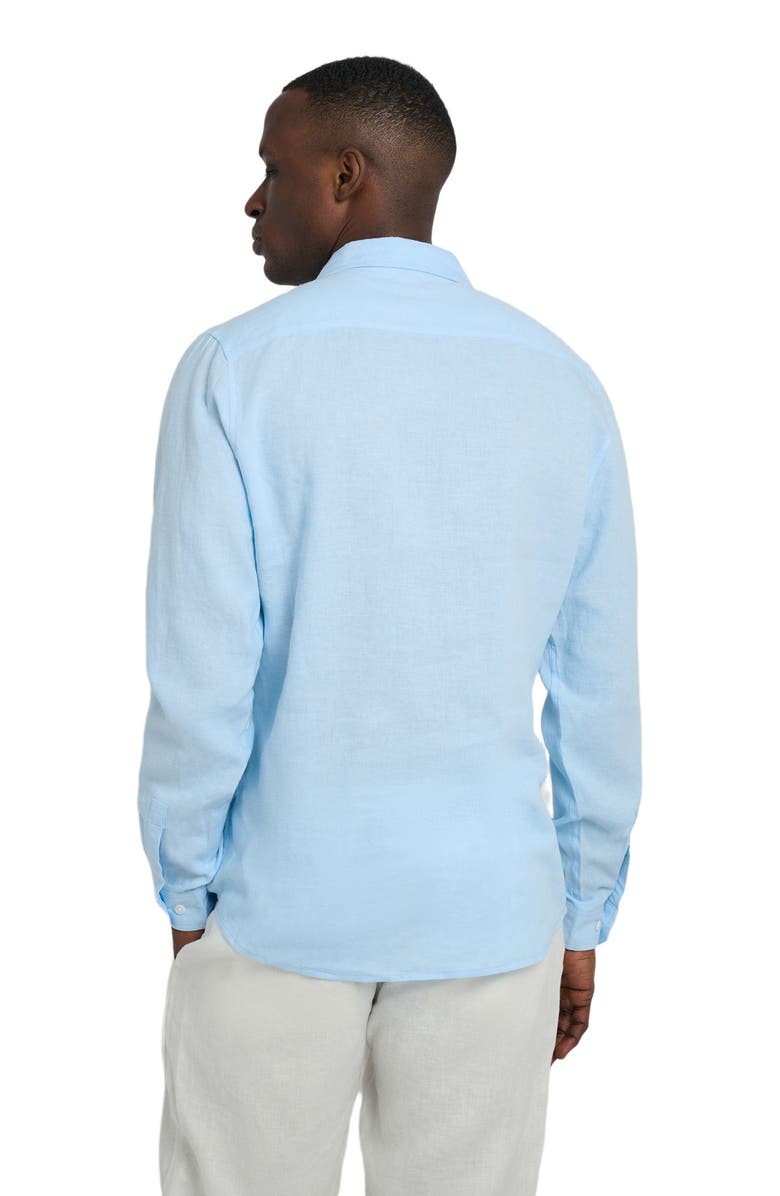 Onia Standard Long Sleeve Linen Shirt, Alternate, color, Cool Blue
