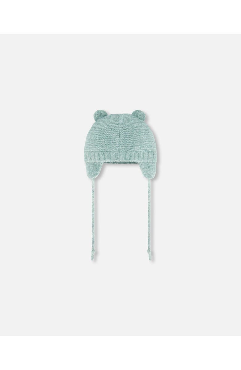 Deux par Deux Baby Unisex Knit Hat With Ears Green, Alternate, color, Iceberd Green