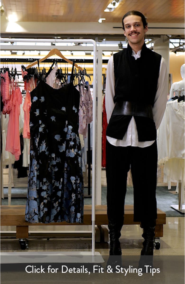 Metallic Floral Pleated Cocktail Dress, sales video thumbnail