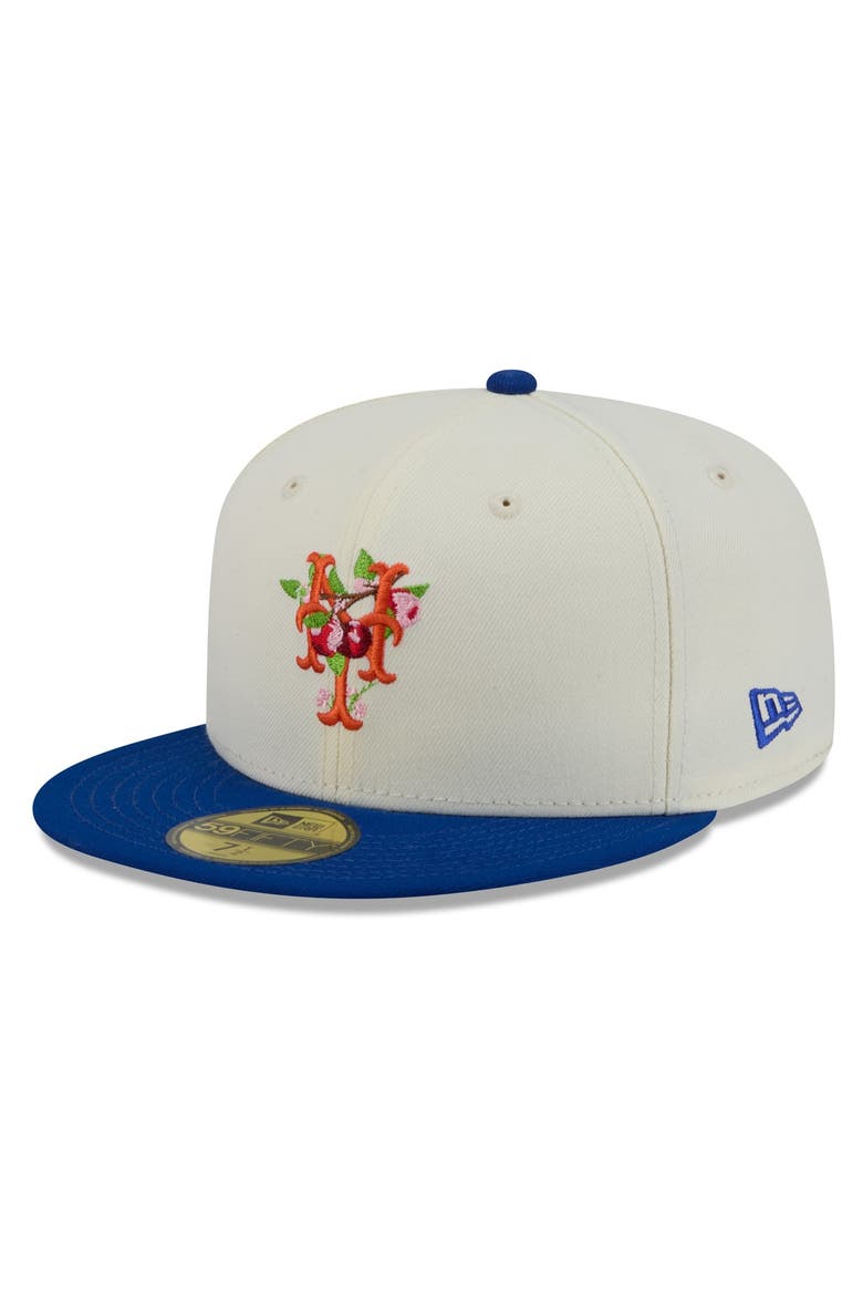Men's New Era White/Royal New York Mets Blossom 59FIFTY Fitted Hat, Alternate, color, White