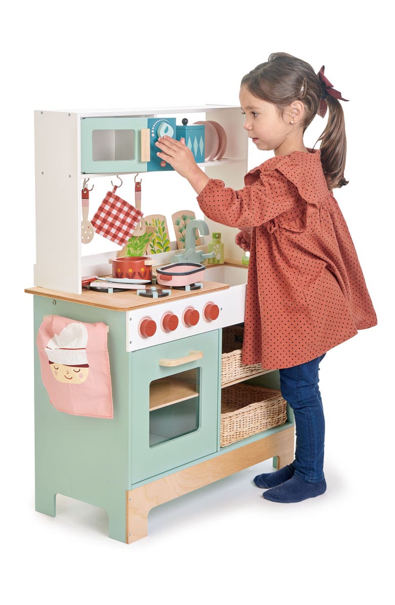 Tender Leaf Toys Mini Chef Wooden Kitchen Range Playset, Alternate, color, Multi