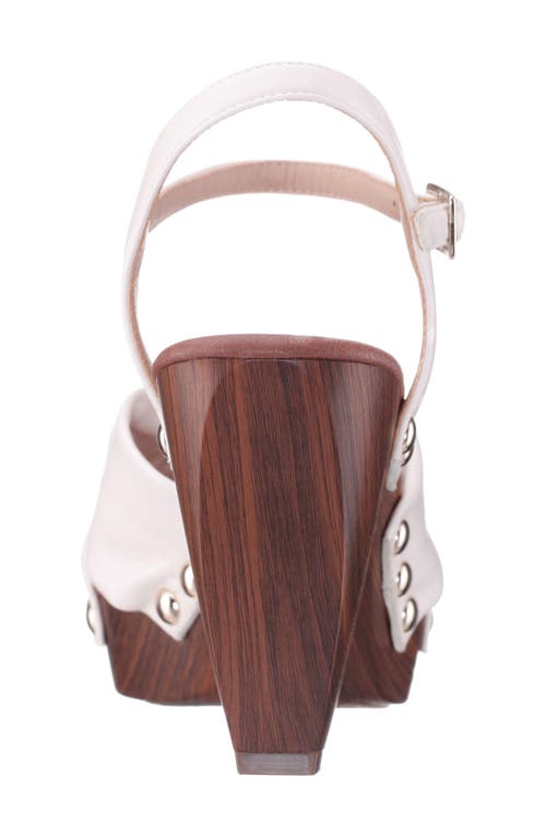 Nina Pop Ankle Strap Platform Sandal In Antique White