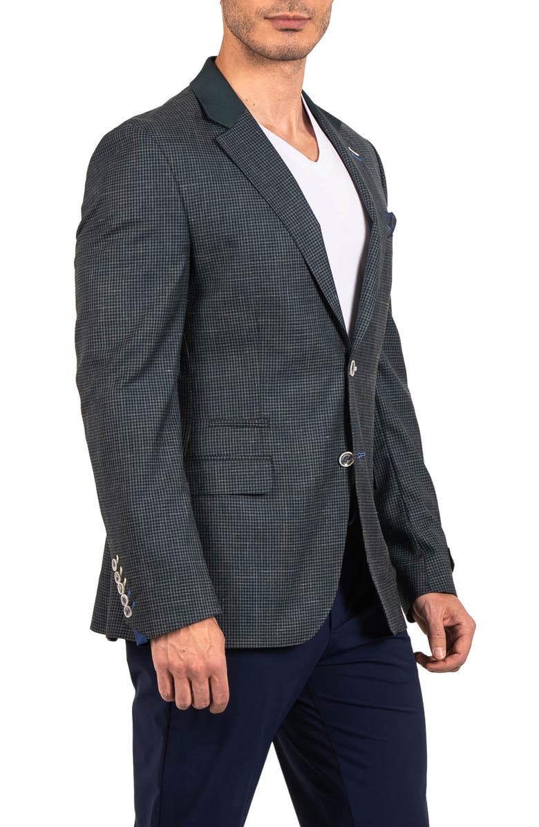 Maceoo Socrate Evo Resistance5 Check Virgin Wool, Silk & Linen Blazer, Alternate, color, 