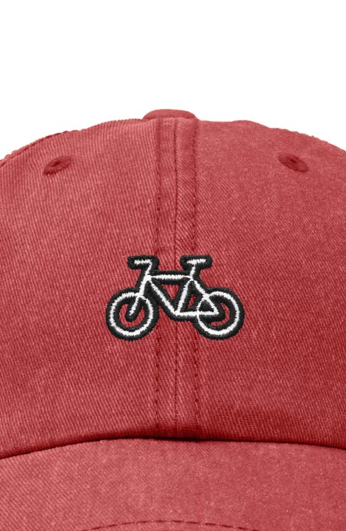 Shop Dalix Bike Embroidered Cycling Cap In Washed Red