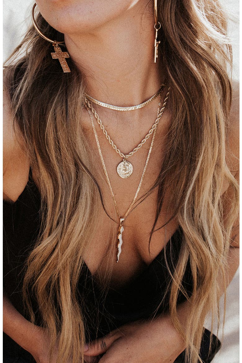 The Corda Coin Pendant Necklace, Alternate, color, GOLD