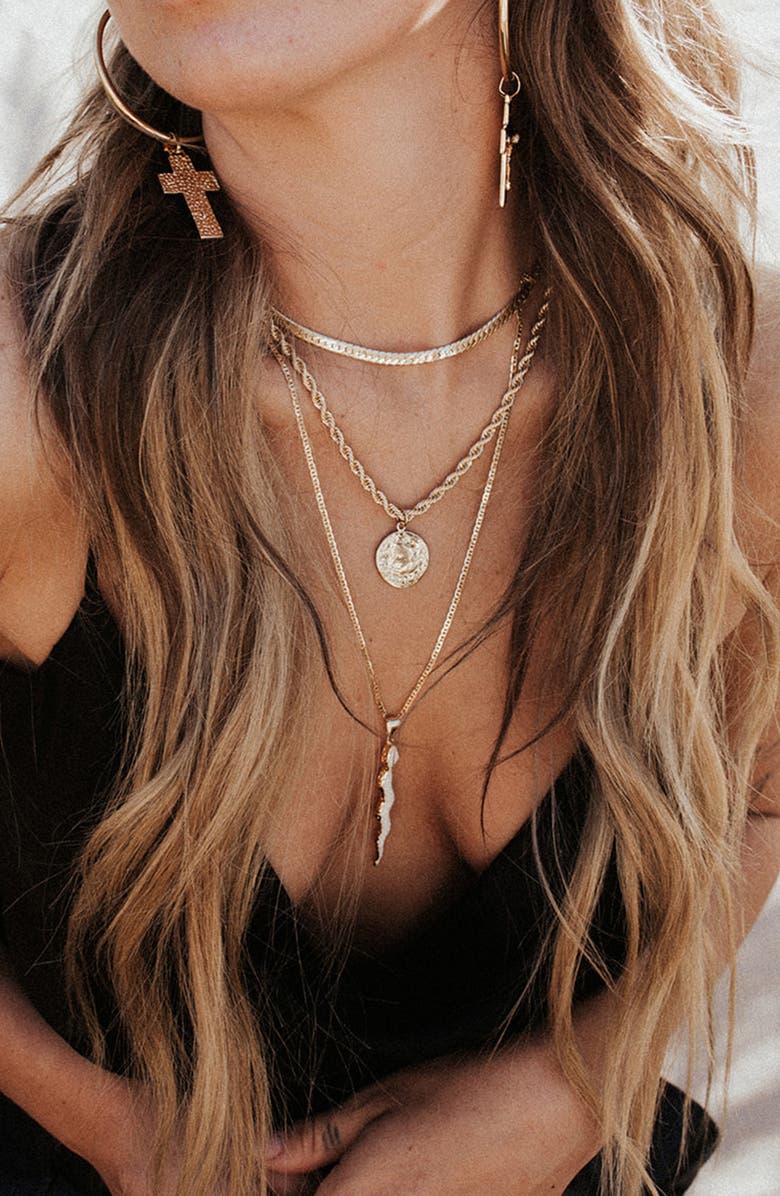 Child of Wild The Corda Coin Pendant Necklace, Alternate, color, Gold