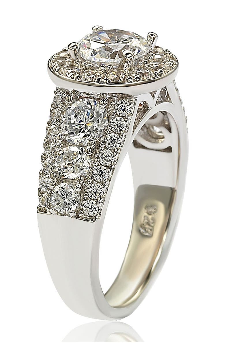 SUZY LEVIAN Sterling Silver White CZ Engagement Ring, Alternate, color, White