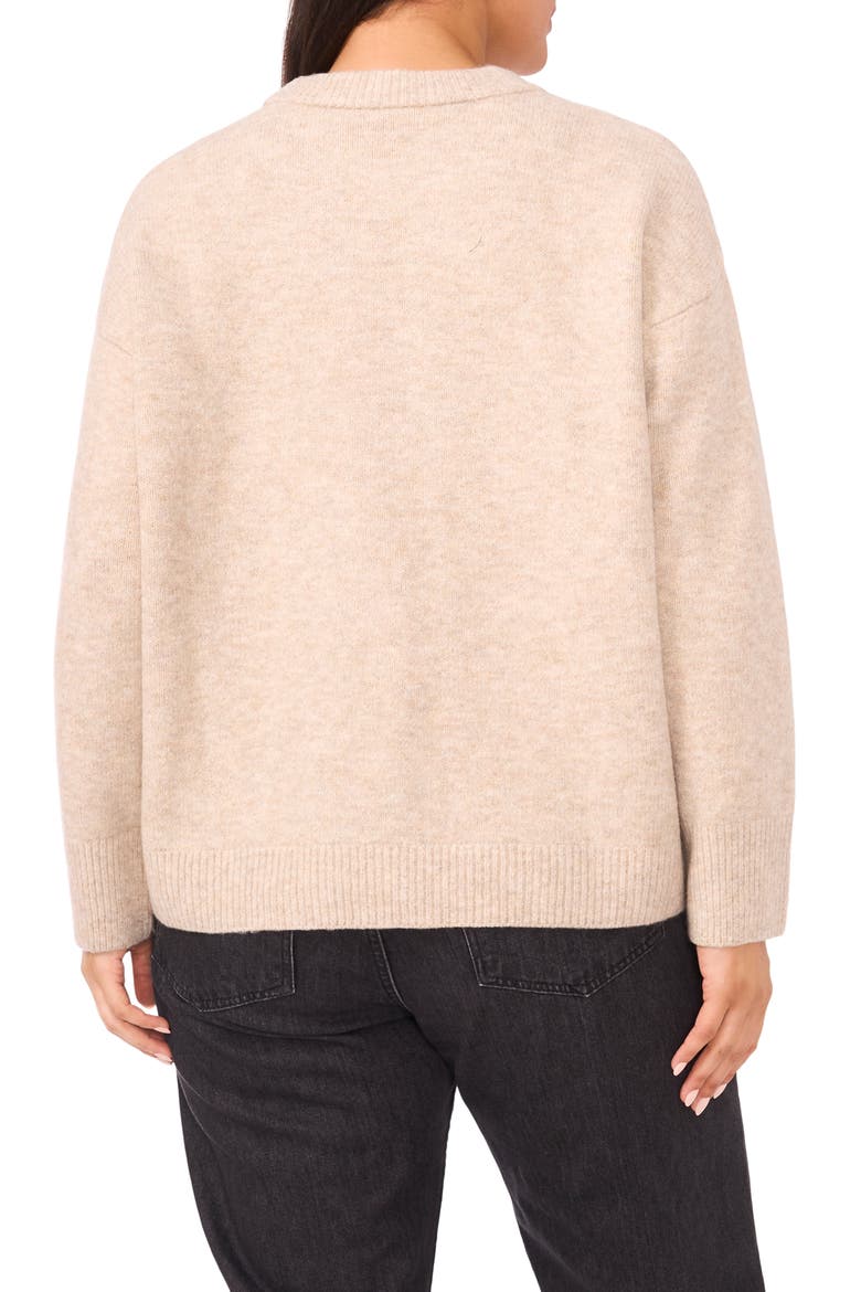 Floral Jacquard Sweater, Alternate, color, OATMEAL