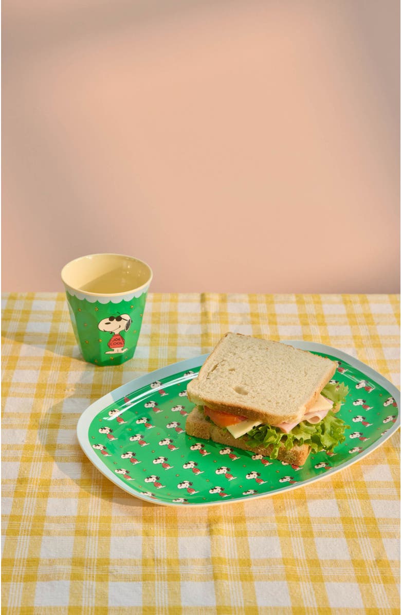 Rice by Rice Melamine Cup Snoopy, Alternate, color, Green