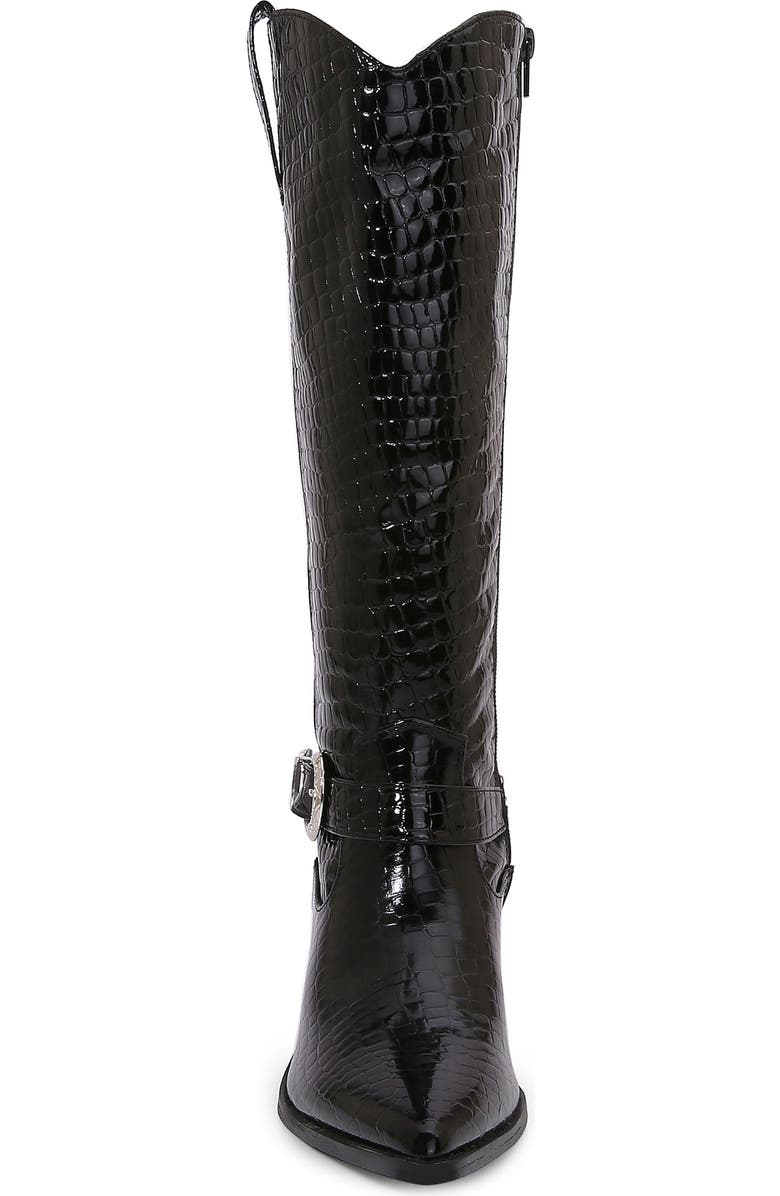BERNESS Tristen Croc Embossed Western Boot, Alternate, color, Black
