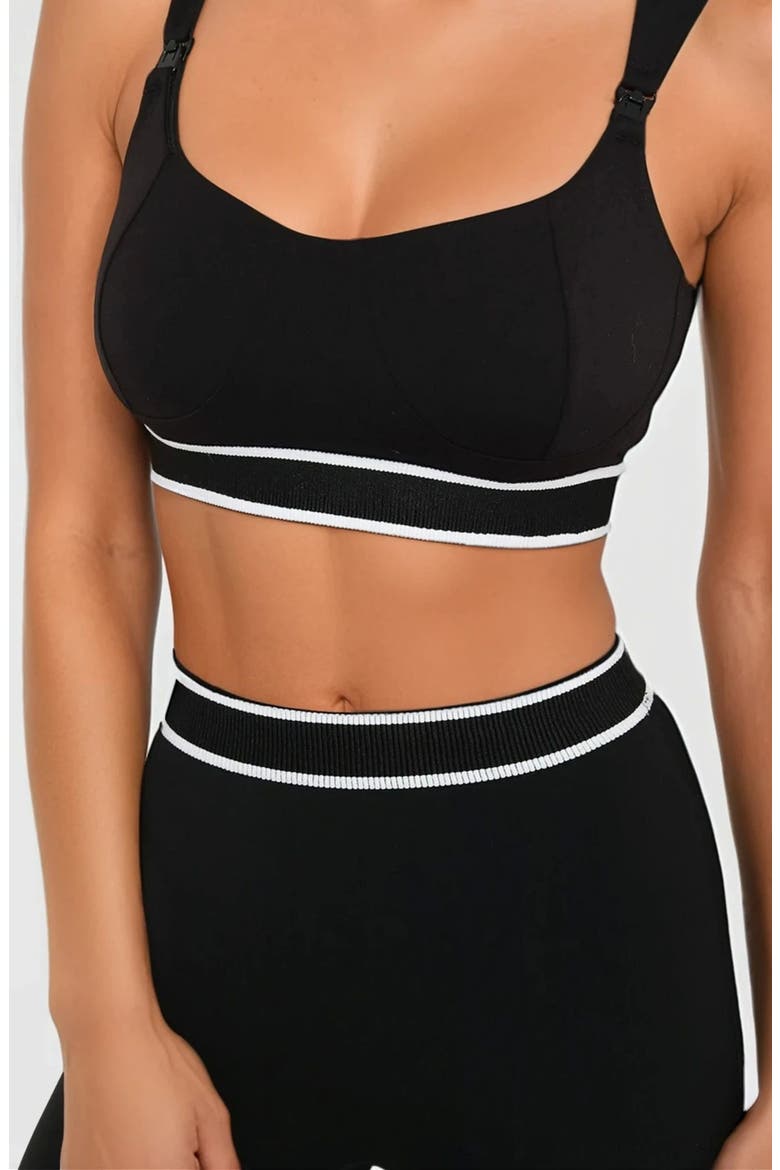 Sola Lift Nursing Sports Bra, Alternate, color, Noir