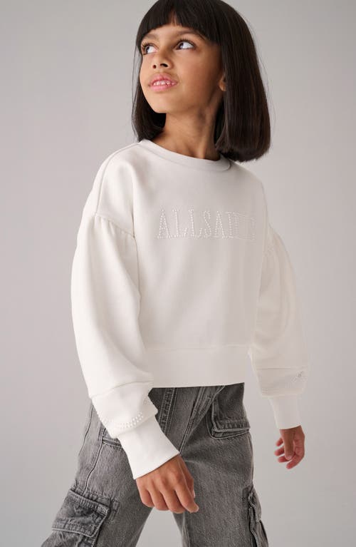 Smallsaints By Allsaints Kids' Logo Embellished Graphic Sweatshirt In Chalk White