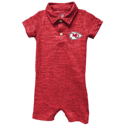 Wes & Willy Kids' Infant  Red Kansas City Chiefs Short Leg Cloudy Yarn Polo Bodysuit