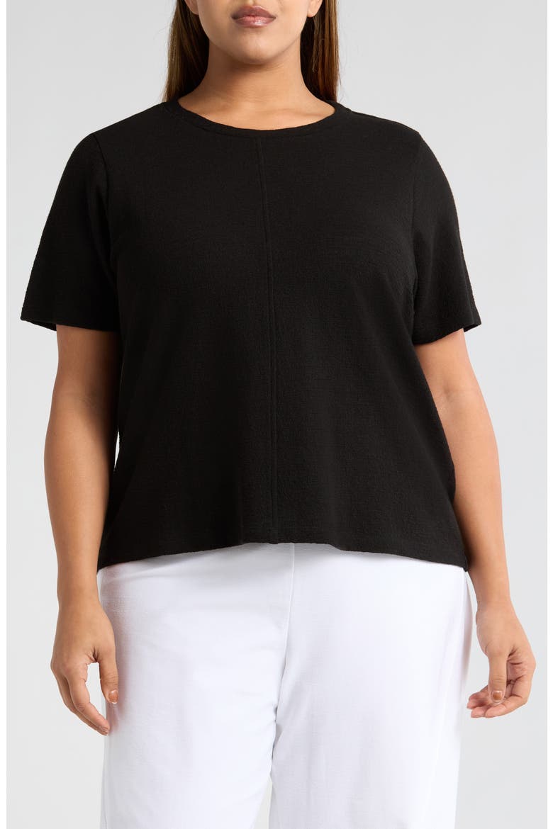 Crewneck Organic Cotton T-Shirt, Main, color, BLACK