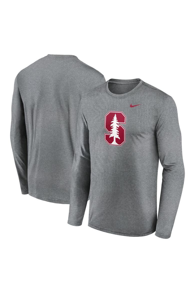 Men's Nike Heather Gray Stanford Cardinal Primetime Primary Legend Long Sleeve T-Shirt, Alternate, color, Heather Gray