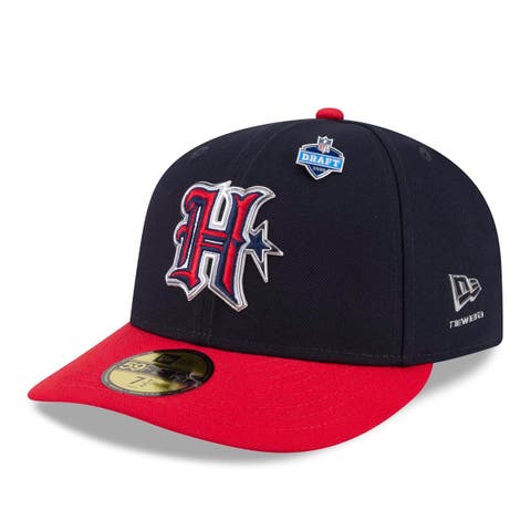 Men's New Era  Navy/Red Houston Texans 2026 NFL Draft Pre-Curved 59FIFTY Fitted Hat