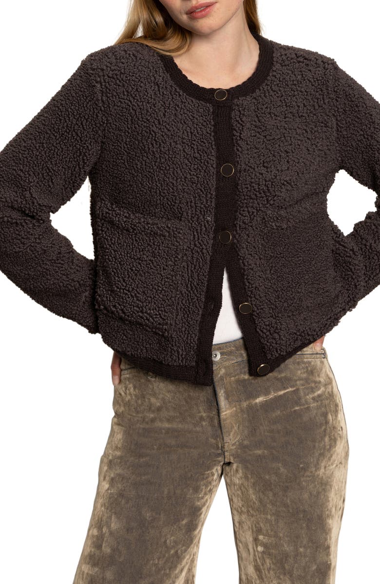 Sanctuary Cuddle Up Faux Shearling Cardigan, Alternate, color, Semi Sweet