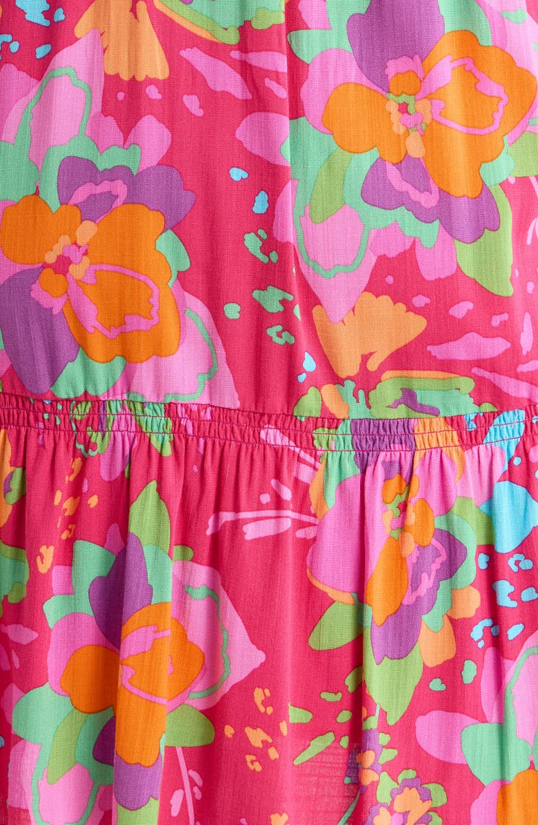 SUGARLIPS Himera Floral Maribor Puff Sleeve Minidress, Alternate, color, Fuchsia Multi