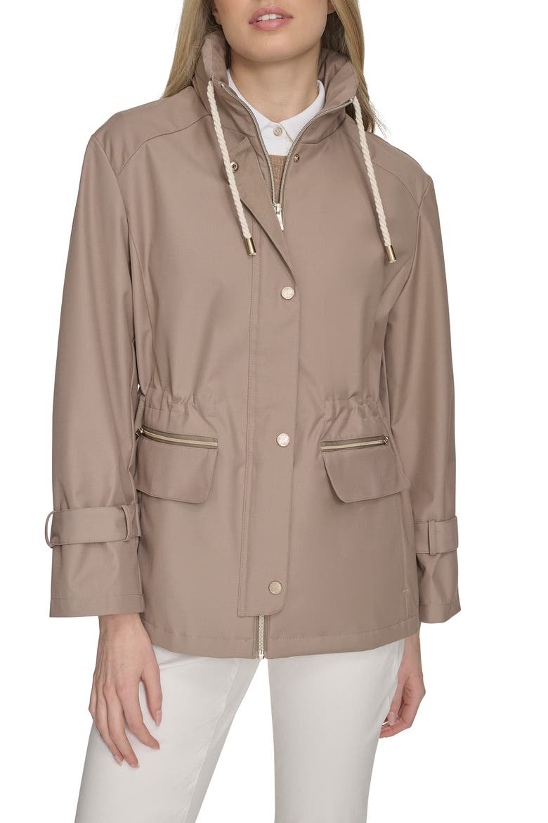 Hooded Oversize Rain Jacket, Main, color, LIGHT TAUPE