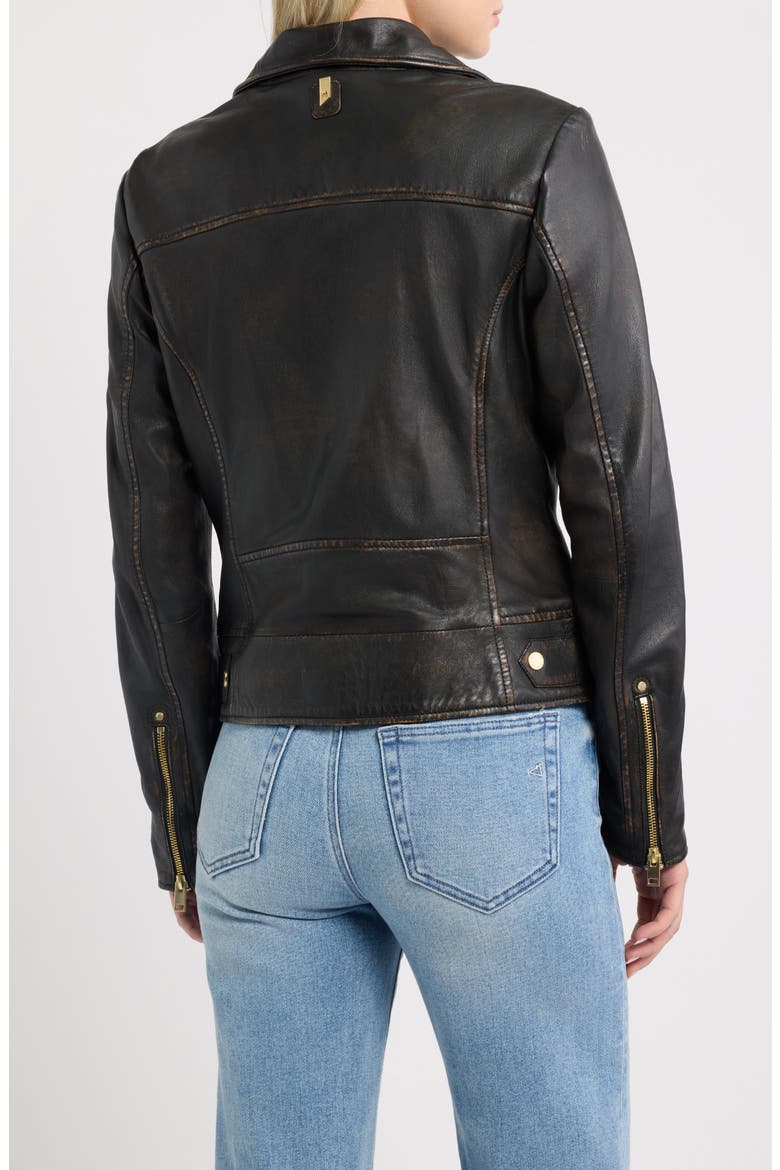 Hazie RF Leather Jacket, Alternate, color, ANTIQUE BLACK