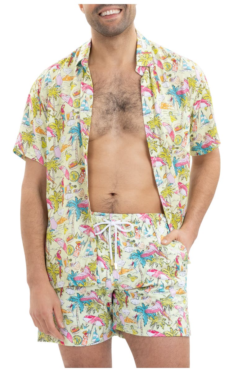 Kenny Flowers Margaritaville by Kenny Flowers - Welcome to Margaritaville - Lime - Swim Trunks, Alternate, color, Green