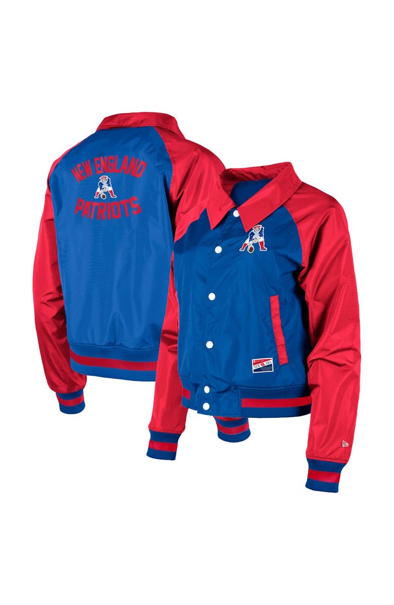 New Era Women's New Era Royal New England Patriots Coaches Raglan Full-Snap Jacket, Main, color, Navy