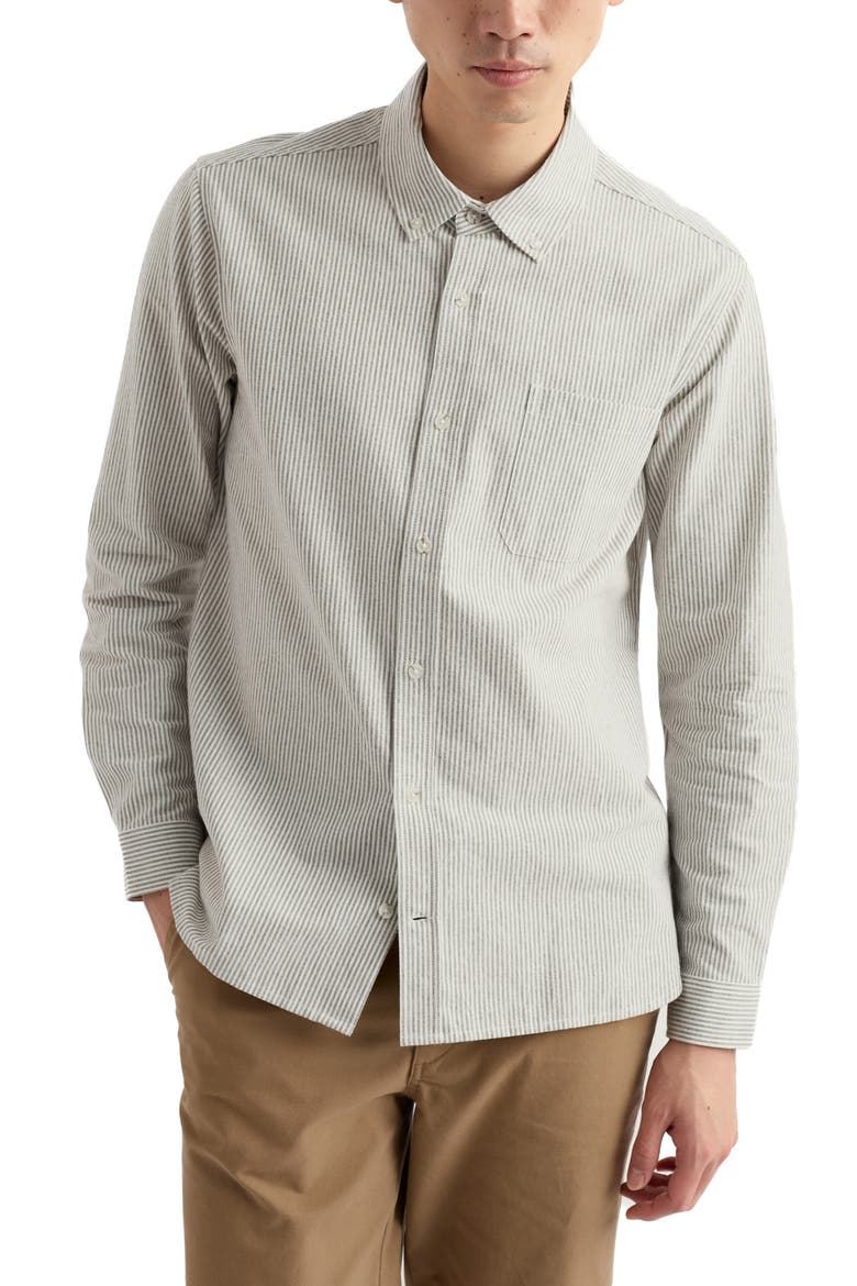 Jenken Stripe Organic Cotton Button-Down Oxford Shirt, Main, color, WOODCHOPPER CREEK